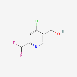 (4-Chloro-6-(difluoromethyl)pyridin-3-yl)methanol chemical structure (CAS 1805303-84-7)