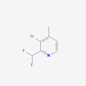 3-Bromo-2-(difluoromethyl)-4-methylpyridine chemical structure (CAS 1805314-80-0)