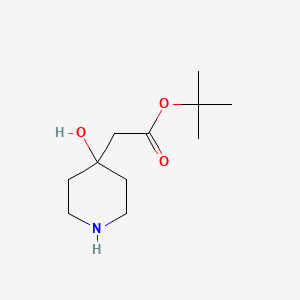 tert-Butyl 2-(4-hydroxypiperidin-4-yl)acetate chemical structure (CAS 180532-52-9)