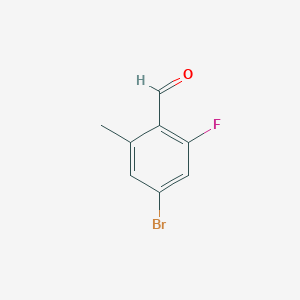 4-Bromo-2-fluoro-6-methylbenzaldehyde chemical structure (CAS 1805421-14-0)