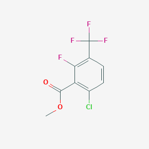 Methyl 6-chloro-2-fluoro-3-(trifluoromethyl)benzoate chemical structure (CAS 1805458-07-4)