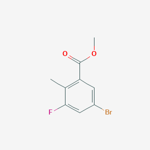 Methyl 5-bromo-3-fluoro-2-methylbenzoate chemical structure (CAS 1805501-44-3)