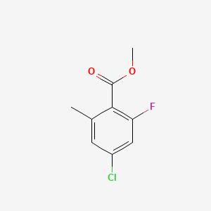 Methyl 4-chloro-2-fluoro-6-methylbenzoate chemical structure (CAS 1805525-21-6)