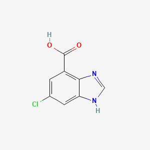 6-Chloro-1H-benzo[d]imidazole-4-carboxylic acid chemical structure (CAS 180569-27-1)