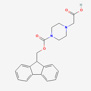 2-(4-(((9H-Fluoren-9-yl)methoxy)carbonyl)piperazin-1-yl)acetic acid chemical structure (CAS 180576-05-0)