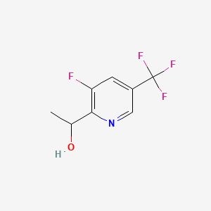 1-(3-Fluoro-5-(trifluoromethyl)pyridin-2-yl)ethanol chemical structure (CAS 1805874-45-6)