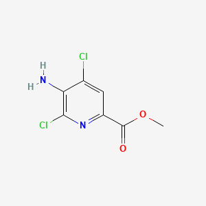 Methyl 5-amino-4,6-dichloropicolinate chemical structure (CAS 1805930-73-7)