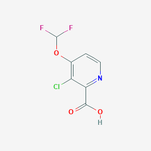 3-Chloro-4-(difluoromethoxy)picolinic acid chemical structure (CAS 1805955-56-9)