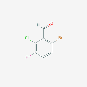 6-Bromo-2-chloro-3-fluorobenzaldehyde chemical structure (CAS 1806058-24-1)