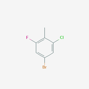 5-Bromo-1-chloro-3-fluoro-2-methylbenzene chemical structure (CAS 1806058-46-7)