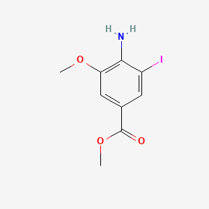 Methyl 4-amino-3-iodo-5-methoxybenzoate chemical structure (CAS 180624-10-6)