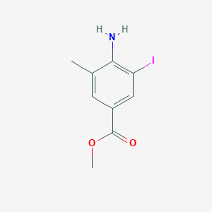 Methyl 4-amino-3-iodo-5-methylbenzoate chemical structure (CAS 180624-11-7)