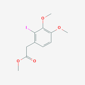 Methyl 2-(2-iodo-3,4-dimethoxyphenyl)acetate chemical structure (CAS 1806331-60-1)