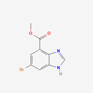 Methyl 5-bromo-1H-benzo[d]imidazole-7-carboxylate chemical structure (CAS 1806517-50-9)