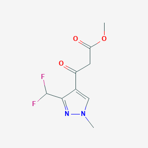 Methyl 3-(3-(difluoromethyl)-1-methyl-1H-pyrazol-4-yl)-3-oxopropanoate chemical structure (CAS 1806680-93-2)