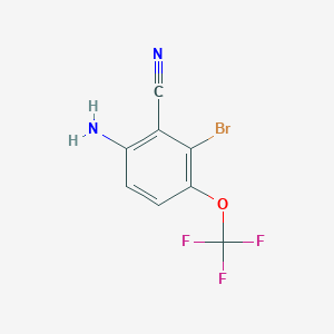 6-Amino-2-bromo-3-(trifluoromethoxy)benzonitrile chemical structure (CAS 1806854-79-4)