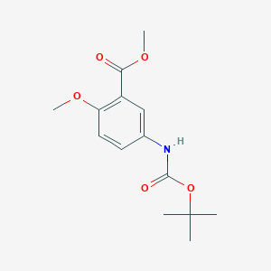 Methyl 5-((tert-butoxycarbonyl)amino)-2-methoxybenzoate chemical structure (CAS 180690-86-2)