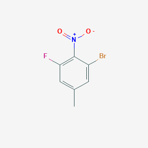 1-Bromo-3-fluoro-5-methyl-2-nitrobenzene chemical structure (CAS 1806979-54-3)