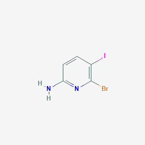 6-Bromo-5-iodopyridin-2-amine chemical structure (CAS 1806995-70-9)