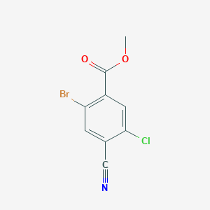 Methyl 2-bromo-5-chloro-4-cyanobenzoate chemical structure (CAS 1807016-64-3)