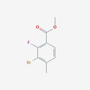 Methyl 3-bromo-2-fluoro-4-methylbenzoate chemical structure (CAS 1807043-92-0)