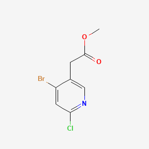 Methyl 2-(4-bromo-6-chloropyridin-3-yl)acetate chemical structure (CAS 1807072-62-3)