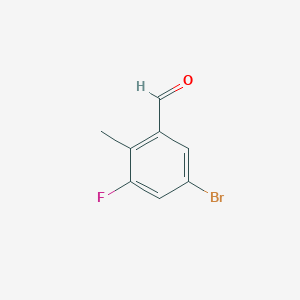 5-Bromo-3-fluoro-2-methylbenzaldehyde chemical structure (CAS 1807174-24-8)
