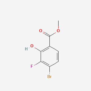 Methyl 4-bromo-3-fluoro-2-hydroxybenzoate chemical structure (CAS 1807191-62-3)