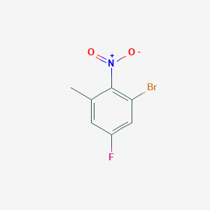 1-Bromo-5-fluoro-3-methyl-2-nitrobenzene chemical structure (CAS 1807209-40-0)