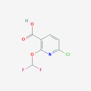 6-Chloro-2-(difluoromethoxy)nicotinic acid chemical structure (CAS 1807242-68-7)