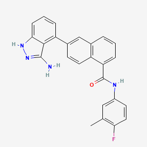 6-(3-Amino-1H-indazol-4-yl)-N-(4-fluoro-3-methylphenyl)-1-naphthamide chemical structure (CAS 1807466-30-3)