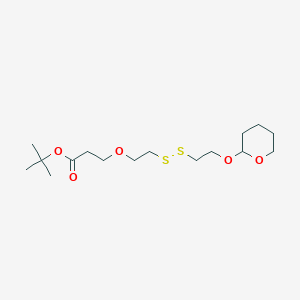 tert-Butyl 3-(2-((2-((tetrahydro-2H-pyran-2-yl)oxy)ethyl)disulfaneyl)ethoxy)propanoate chemical structure (CAS 1807503-88-3)