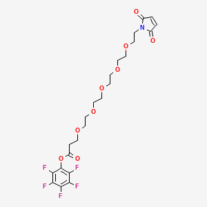 Perfluorophenyl 1-(2,5-dioxo-2,5-dihydro-1H-pyrrol-1-yl)-3,6,9,12,15-pentaoxaoctadecan-18-oate chemical structure (CAS 1807512-46-4)