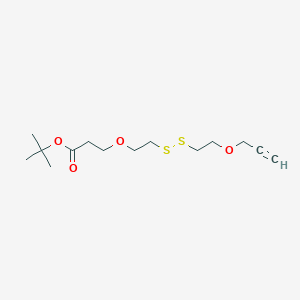 tert-Butyl 3-(2-((2-(prop-2-yn-1-yloxy)ethyl)disulfaneyl)ethoxy)propanoate chemical structure (CAS 1807518-78-0)