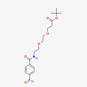 tert-Butyl 3-(2-(2-(4-formylbenzamido)ethoxy)ethoxy)propanoate chemical structure (CAS 1807521-09-0)