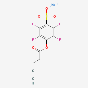 Sodium 2,3,5,6-tetrafluoro-4-(pent-4-ynoyloxy)benzenesulfonate chemical structure (CAS 1807530-14-8)