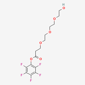 Perfluorophenyl 3-(2-(2-(2-hydroxyethoxy)ethoxy)ethoxy)propanoate chemical structure (CAS 1807537-40-1)