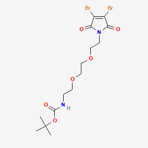 tert-Butyl (2-(2-(2-(3,4-dibromo-2,5-dioxo-2,5-dihydro-1H-pyrrol-1-yl)ethoxy)ethoxy)ethyl)carbamate chemical structure (CAS 1807537-43-4)