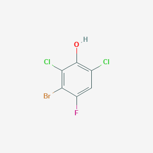 3-Bromo-2,6-dichloro-4-fluorophenol chemical structure (CAS 1807542-79-5)