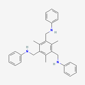 N,N',N''-((2,4,6-Trimethylbenzene-1,3,5-triyl)tris(methylene))trianiline chemical structure (CAS 1807631-83-9)