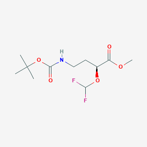 (S)-Methyl 4-((tert-butoxycarbonyl)amino)-2-(difluoromethoxy)butanoate chemical structure (CAS 1807916-70-6)