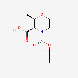 (2R,3S)-4-(tert-Butoxycarbonyl)-2-methylmorpholine-3-carboxylic acid chemical structure (CAS 1807938-50-6)