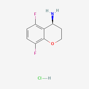 (4S)-5,8-Difluoro-3,4-dihydro-2H-1-benzopyran-4-amine hydrochloride chemical structure (CAS 1807940-80-2)
