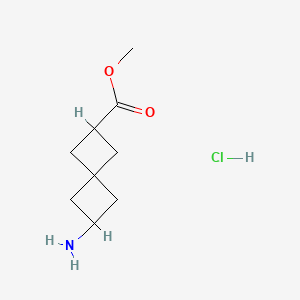 Methyl 6-aminospiro[3.3]heptane-2-carboxylate hydrochloride chemical structure (CAS 1808249-67-3)