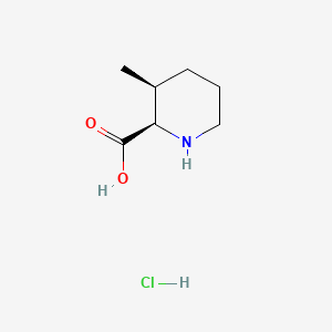 (2R,3S)-3-Methylpiperidine-2-carboxylic acid hydrochloride chemical structure (CAS 1808455-06-2)