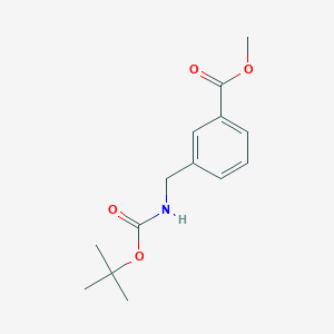 Methyl 3-(((tert-butoxycarbonyl)amino)methyl)benzoate chemical structure (CAS 180863-55-2)