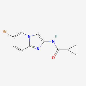 N-(6-Bromoimidazo[1,2-a]pyridin-2-yl)cyclopropanecarboxamide chemical structure (CAS 1808928-00-8)