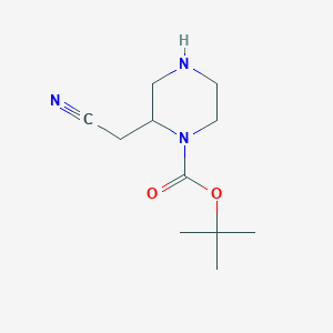 tert-Butyl 2-(cyanomethyl)piperazine-1-carboxylate chemical structure (CAS 1808997-73-0)