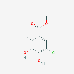 Methyl 5-chloro-3,4-dihydroxy-2-methylbenzoate chemical structure (CAS 1809337-06-1)
