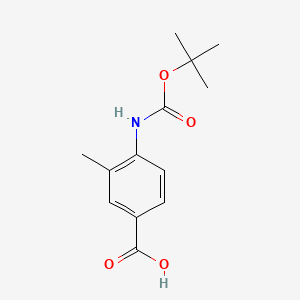 4-((tert-Butoxycarbonyl)amino)-3-methylbenzoic acid chemical structure (CAS 180976-94-7)